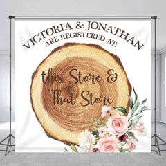 Lofaris Register Wood Slice Floral Custom Wedding Backdrop