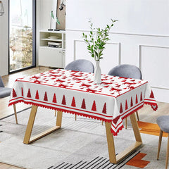 Lofaris Reindeer Christmas Tree Pattern Rectangle Tablecloth