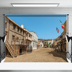 Lofaris Remote Town Wooden House Photo Architecture Backdrop