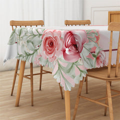 Lofaris Rendered Flowers Sweet Leaf Rectangle Tablecloth