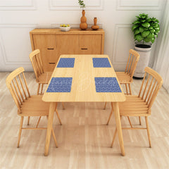 Lofaris Repeat Blue White Lines Dining Set Of 4 Placemats