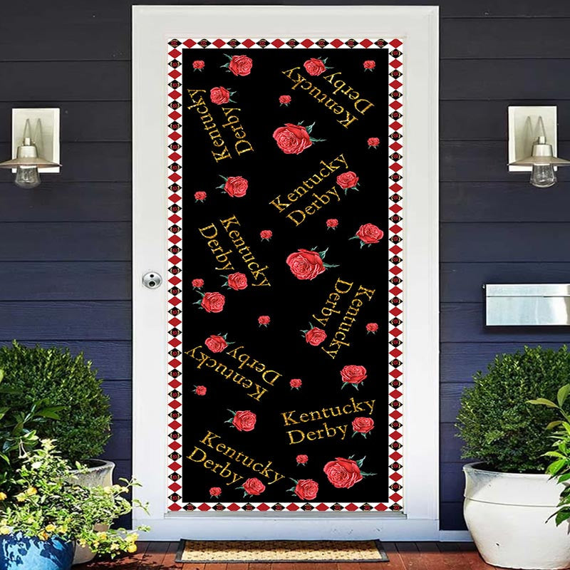 Lofaris Repeat Kentucky Derby Roses Rhombus Black Door Cover