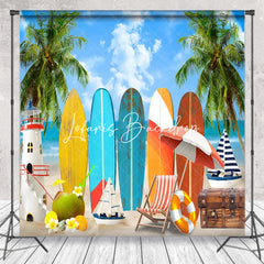 Lofaris Resort Beach Surfboard Coconut Tree Summer Backdrop