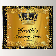 Lofaris Resplendent Glod Royal Crown Custom Birthday Backdrop