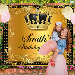 Lofaris Resplendent Glod Royal Crown Custom Birthday Backdrop