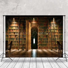 Lofaris Retro Arch Door Library Bookcase Backdrop For Photo