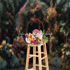 Lofaris Retro Arch Floral Plants Backdrop For Photography