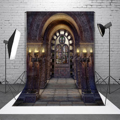 Lofaris Retro Architecture Door Marble Photography Backdrop