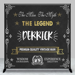 Lofaris Retro Black White The Legend Man Custom Backdrop