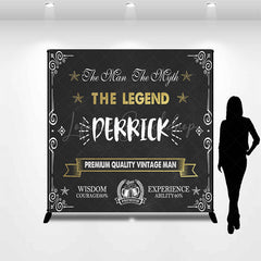 Lofaris Retro Black White The Legend Man Custom Backdrop