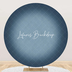 Lofaris Retro Blue Gray Gradient Round Birthday Backdrop