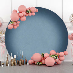 Lofaris Retro Blue Gray Gradient Round Birthday Backdrop