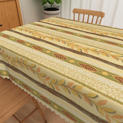 Lofaris Retro Boho Leaves Green Dining Room Tablecloth