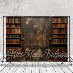 Lofaris Retro Bookrack Sanctum Rust Wall Photo Backdrop