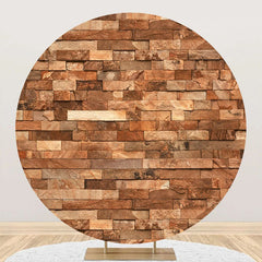 Lofaris Retro Brick Wall Round Backdrop For Birthday Party