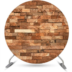 Lofaris Retro Brick Wall Round Backdrop For Birthday Party