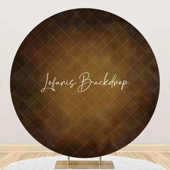 Lofaris Retro Brown Abstract Texture Round Birthday Backdrop