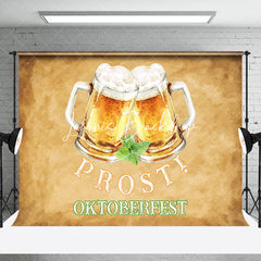 Lofaris Retro Brown Beer Prost Oktoberfest Party Backdrop