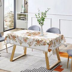 Lofaris Retro Brown Flower Dining Room Rectangle Tablecloth