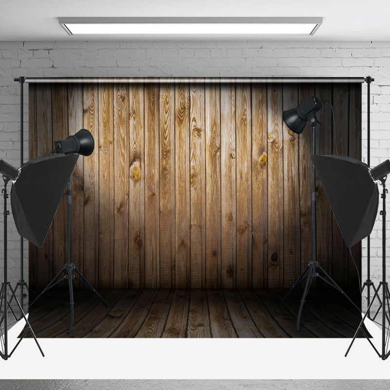 Lofaris Retro Brown Vertical Wood Grain Photo Booth Backdrop