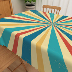 Lofaris Retro Colorful Stripe Shining Tablecloth For Kitchen