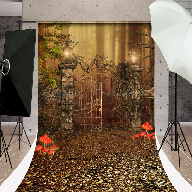 Lofaris Retro Door Plant Autumn Sweep Photography Backdrop