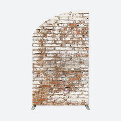 Lofaris Retro Faded Brick Wall Convex Oblique Arch Backdrop