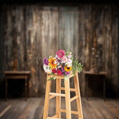 Lofaris Retro Floor Shabby Wooden Barn Door Photo Backdrop