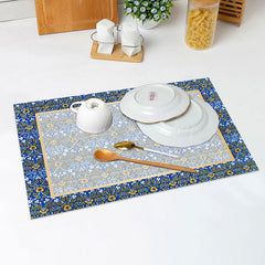 Lofaris Retro Gorgeous Blue Yellow Dinner Set Of 4 Placemats