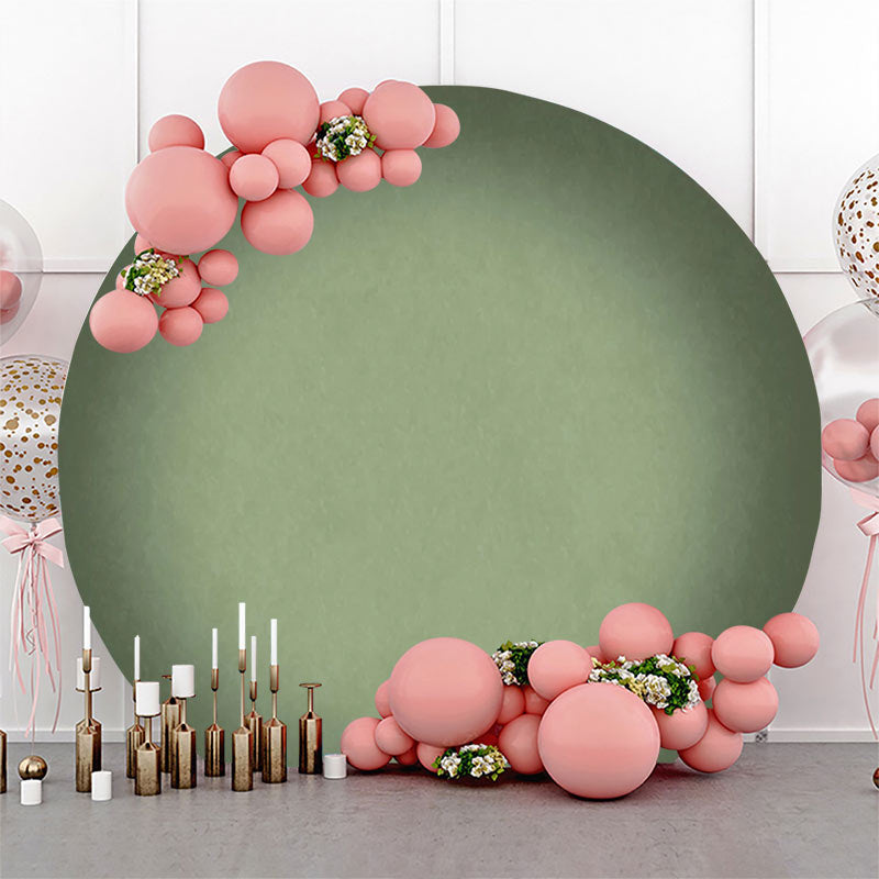 Lofaris Retro Green Texture Gradient Circle Birthday Backdrop