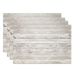 Lofaris Retro Grey Wood Grain Set Of 4 Placemats For Dining