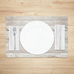 Lofaris Retro Grey Wood Grain Set Of 4 Placemats For Dining