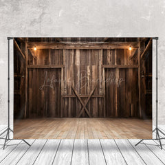 Lofaris Retro Interior Wooden Barn Door Floor Photo Backdrop