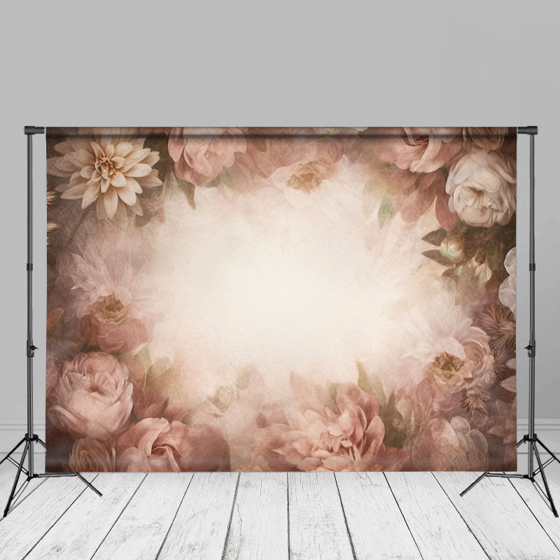 Lofaris Retro Khaki Floral Fine Art Photo Booth Backdrop