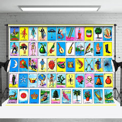 Lofaris Retro Loteria Mexicana Bingo Card Party Backdrop