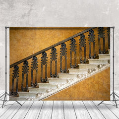 Lofaris Retro Marble Texture Staircase Photography Backdrop