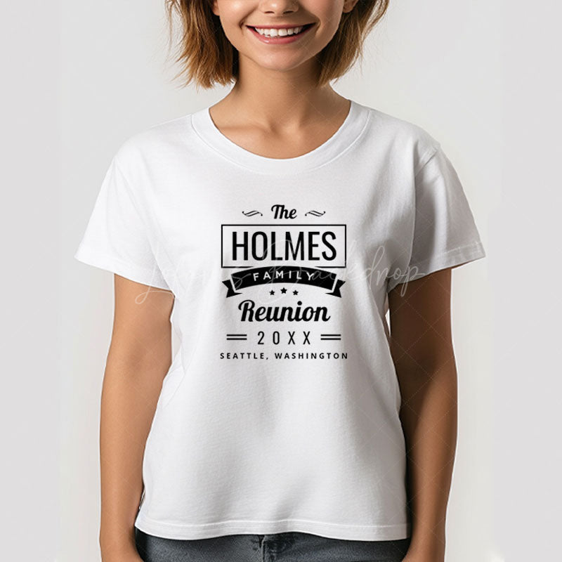 Lofaris Retro Modern Family Reunion Custom Name T-Shirt