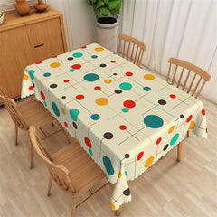 Lofaris Retro Modern Pattern Colorful Dots Square Tablecloth