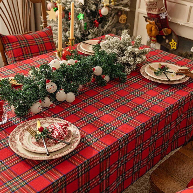 Lofaris Red Plaid Christmas Table Napkins Cloth for Decor