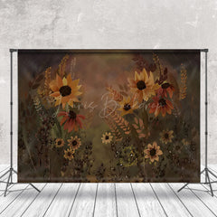 Lofaris Retro Oil Painting Sunflower Plant Photo Backdrop