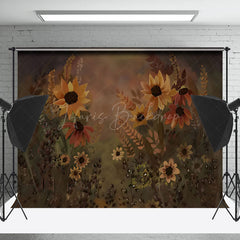 Lofaris Retro Oil Painting Sunflower Plant Photo Backdrop