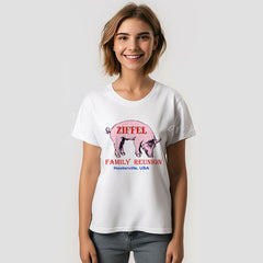 Lofaris Retro Pig Custom Name Family Reunion T-Shirt