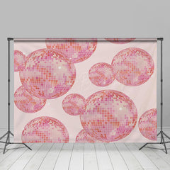 Lofaris Retro Pink Disco Balls Musical Dance Party Backdrop