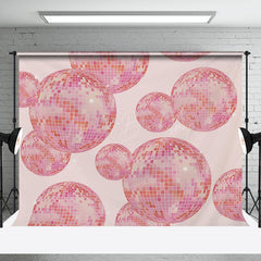 Lofaris Retro Pink Disco Balls Musical Dance Party Backdrop