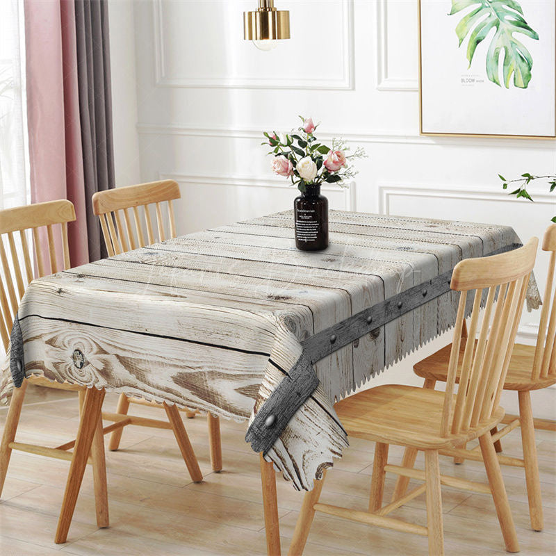 Lofaris Retro Plank Pattern Texture Rectangle Tablecloth