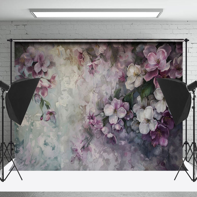 Lofaris Retro Purple Floral Oil Painting Fine Art Backdrop