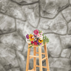 Lofaris Retro Realistic Grey Stone Texture Photo Backdrop