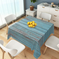 Lofaris Retro Red Cracks Blue Plank Rectangle Tablecloth