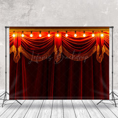 Lofaris Retro Red Curtain Light Circus Photography Backdrop