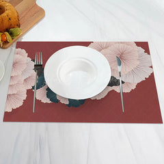 Lofaris Retro Red Pink Blue Floral Table Set Of 4 Placemats